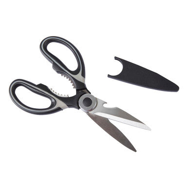 Orsina Stainless Steel Kitchen Scissors with Sheath – Black and Grey