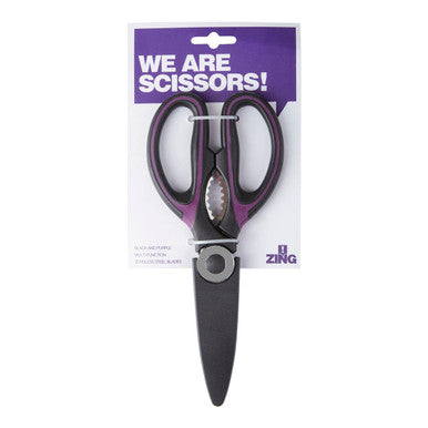Orsina Stainless Steel Kitchen Scissors – Black and Purple Shears