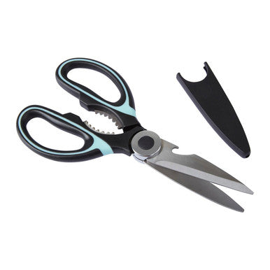 Orsina Stainless Steel Kitchen Scissors with Sheath – Black & Green