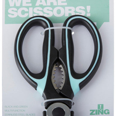 Orsina Stainless Steel Kitchen Scissors with Sheath – Black & Green