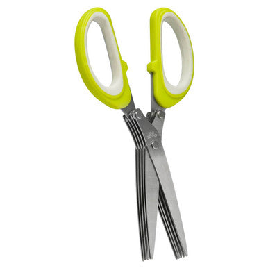 Orsina Herb Scissors – Lime Green and White Multi-Blade Kitchen Shears