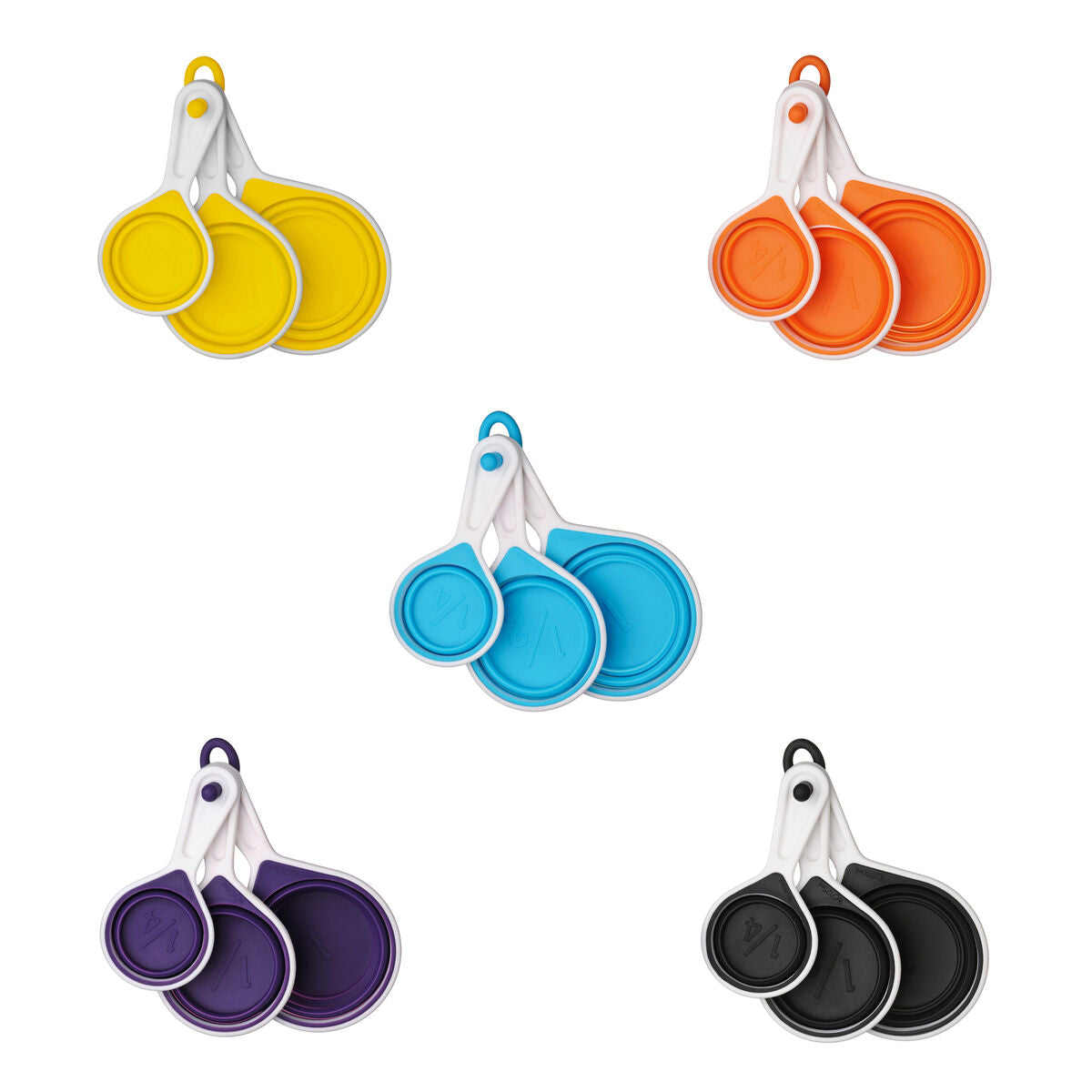 Orsina Collapsible Silicone Measuring Cups – 4-Piece Space-Saving Set