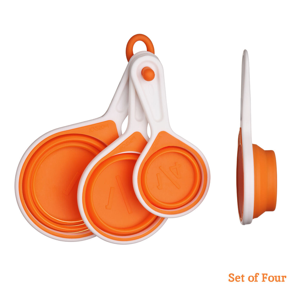 Orsina Collapsible Silicone Measuring Cups - 4 Piece Set in Orange