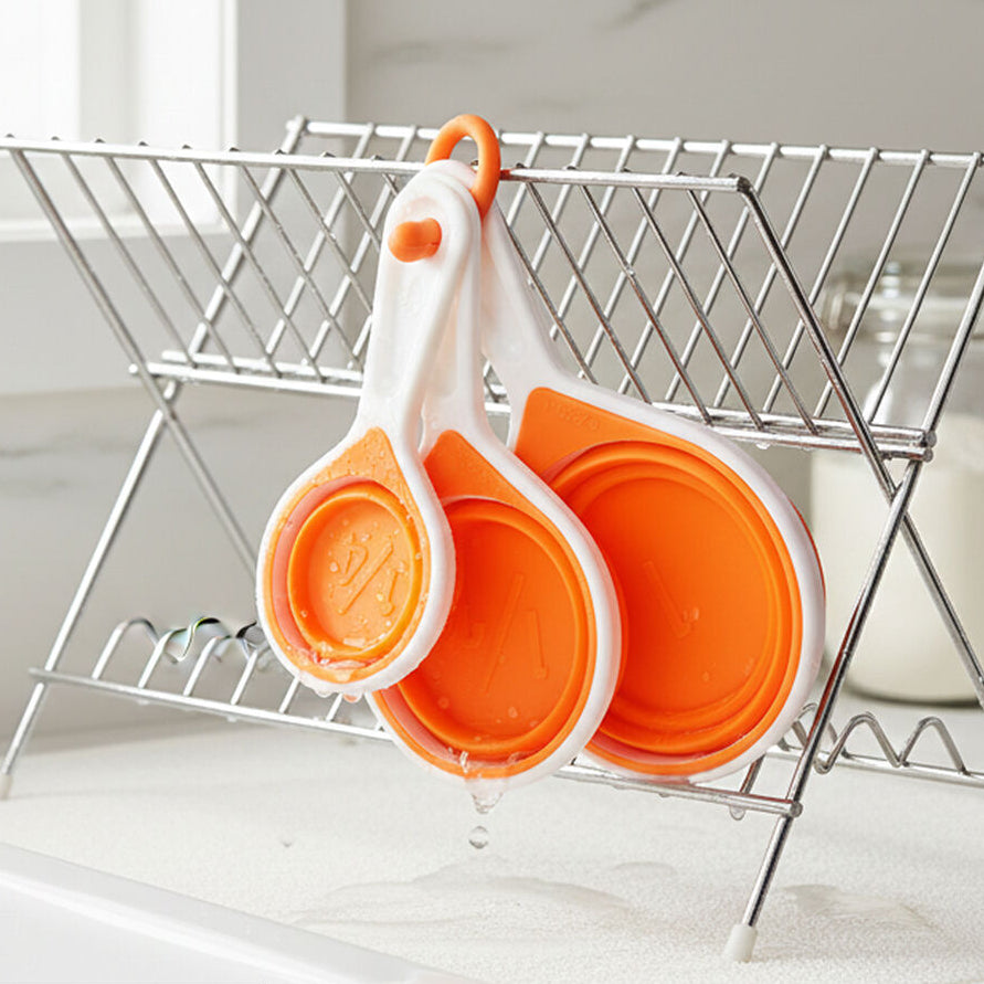 Orsina Collapsible Silicone Measuring Cups - 4 Piece Set in Orange