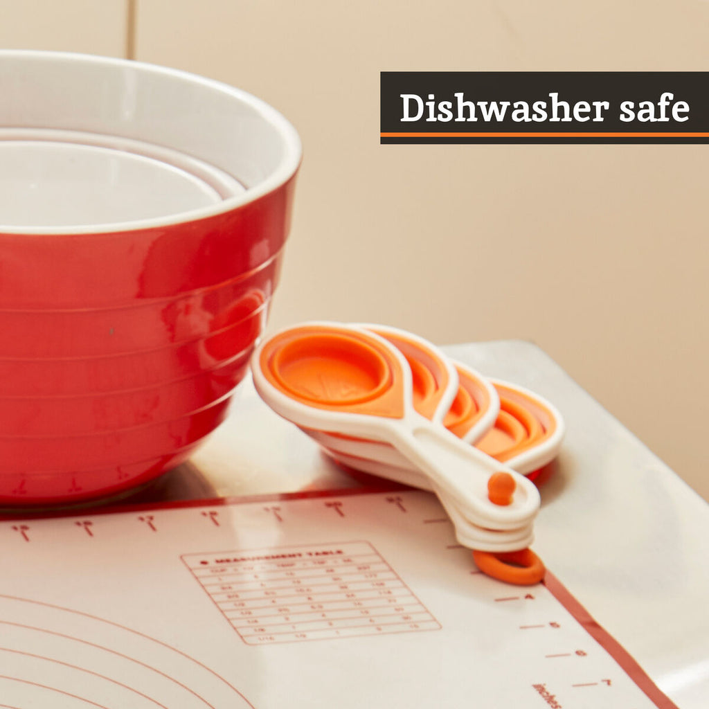 Orsina Collapsible Silicone Measuring Cups - 4 Piece Set in Orange