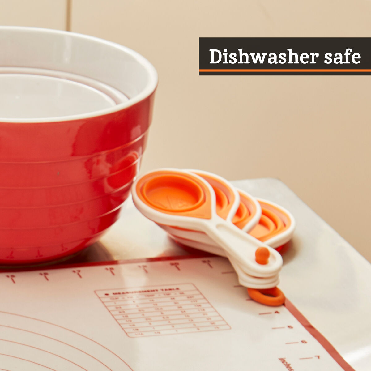 Orsina Collapsible Silicone Measuring Cups - 4 Piece Set in Orange