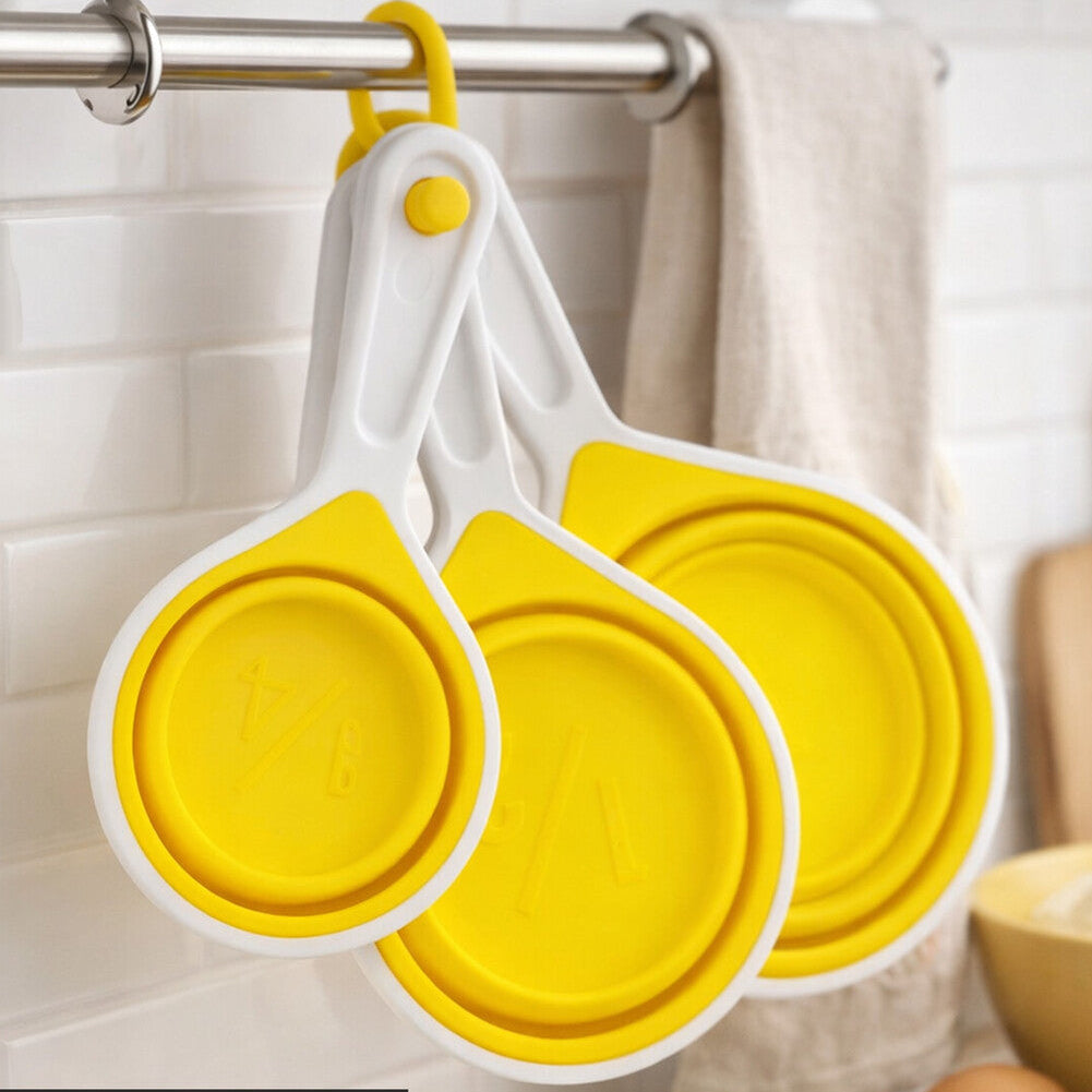 Orsina Collapsible Silicone Measuring Cups – 4 Piece Set in Yellow