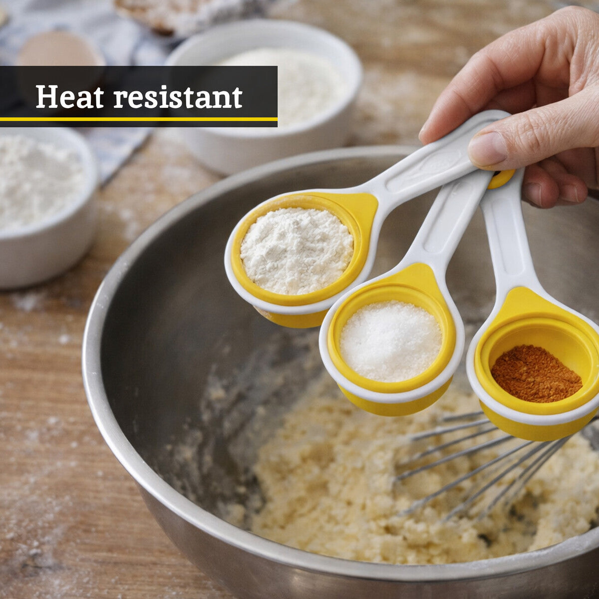 Orsina Collapsible Silicone Measuring Cups – 4 Piece Set in Yellow