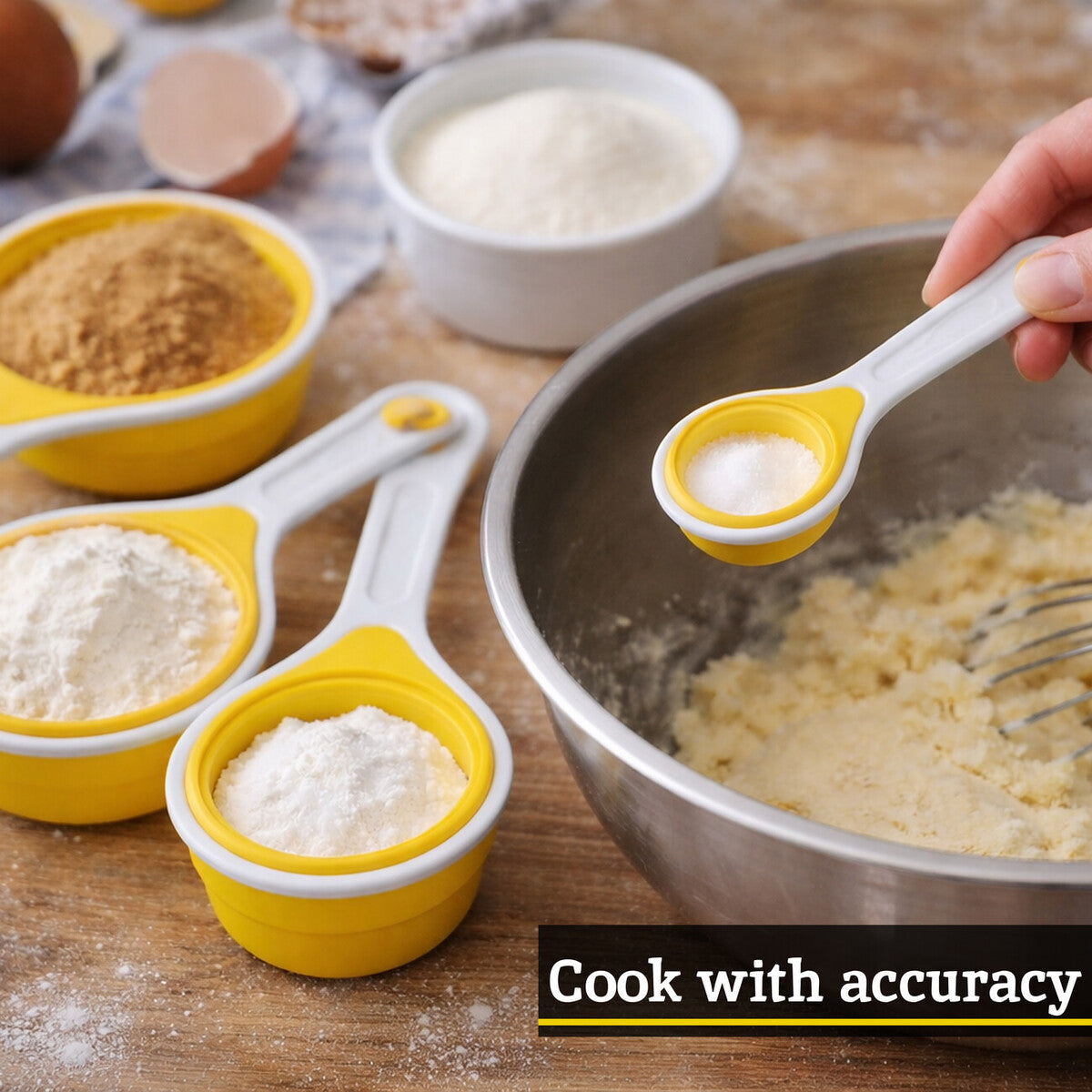 Orsina Collapsible Silicone Measuring Cups – 4 Piece Set in Yellow