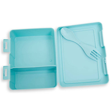 Orsina Mint Green 2-Section Lunch Box with Integrated Spork