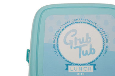Orsina Grub Tub 4-Compartment Mint Green Lunch Box with Spork