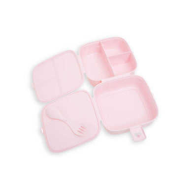 Orsina 4-Section Lunch Box with Spork – Pink Bento Food Container