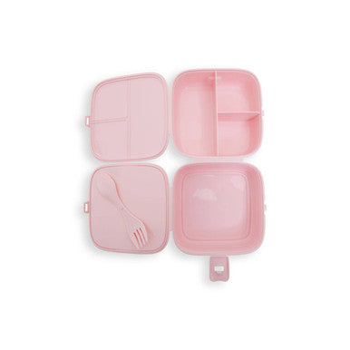 Orsina 4-Section Lunch Box with Spork – Pink Bento Food Container
