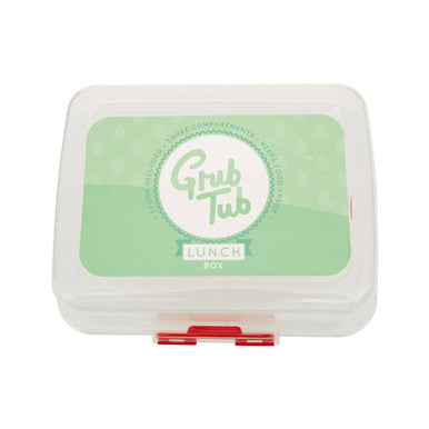 Orsina Grub Tub 3-Compartment Lunch Box with Spork | Clear Plastic