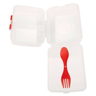 Orsina Grub Tub 3-Compartment Lunch Box with Spork | Clear Plastic