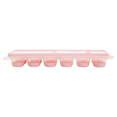 Orsina Arctic Pink Ice Cube Tray with Lid – Stackable Freezer Storage