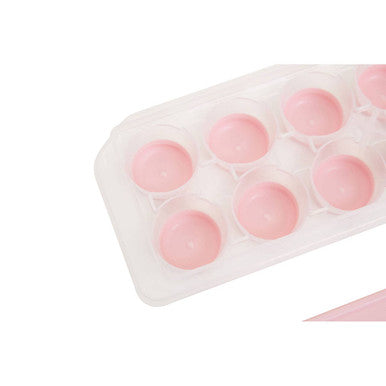 Orsina Arctic Pink Ice Cube Tray with Lid – Stackable Freezer Storage