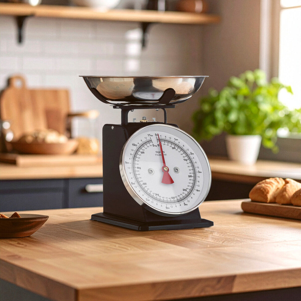 Orsina Olivier Retro Kitchen Scale – 5kg Analogue Matt Black