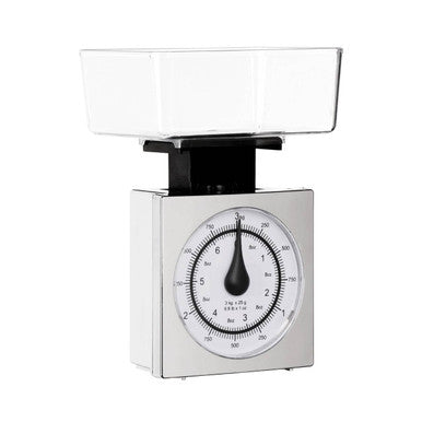 Orsina Olivier Kitchen Scale – 3kg Chrome Effect Silver Weighing Tool