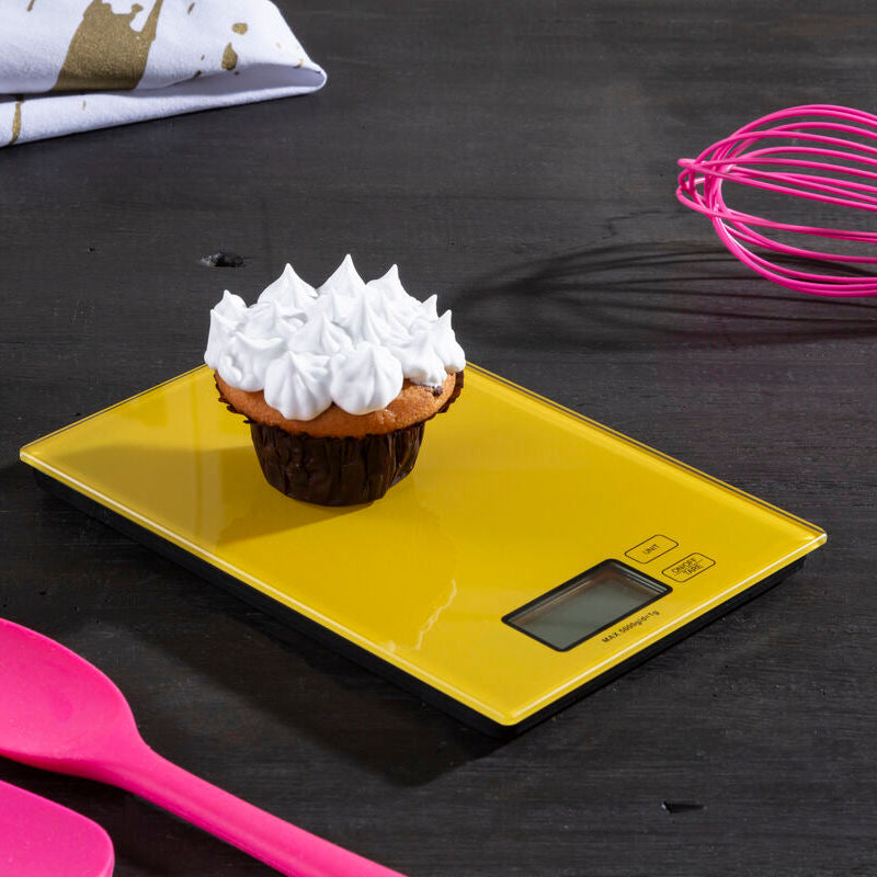 Orsina Zing Yellow Glass Kitchen Scale – Slim Rectangular Food Scale