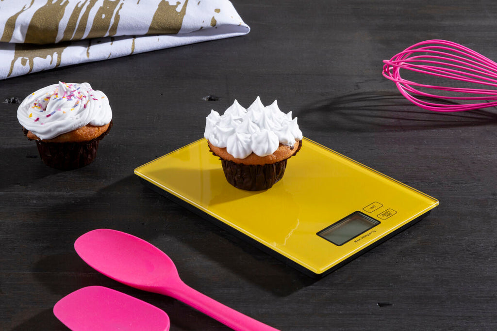 Orsina Zing Yellow Glass Kitchen Scale – Slim Rectangular Food Scale