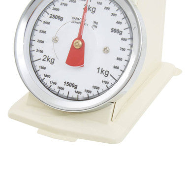 Orsina Olivier Retro Kitchen Scale – 3kg Cream & Stainless Steel