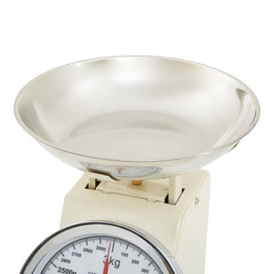 Orsina Olivier Retro Kitchen Scale – 3kg Cream & Stainless Steel