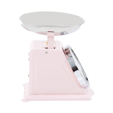 Orsina Olivier Retro Kitchen Scale – 3kg Analogue Dial, Pastel Pink