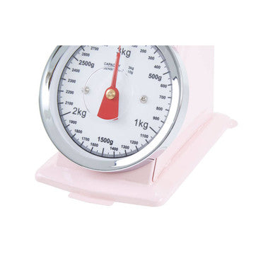 Orsina Olivier Retro Kitchen Scale – 3kg Analogue Dial, Pastel Pink