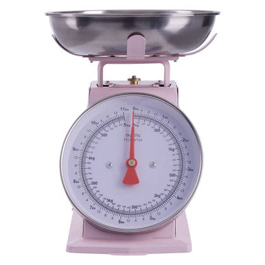 Orsina Olivier Retro Kitchen Scale – 5kg Analogue Weighing Scale, Pink