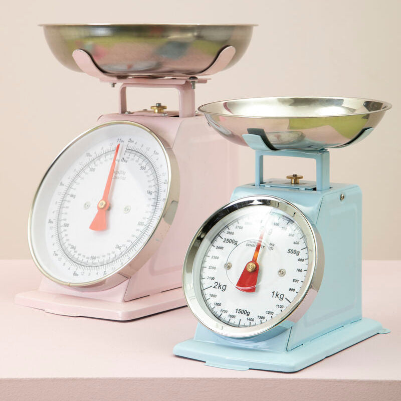 Orsina Olivier Retro Kitchen Scale – 5kg Analogue Weighing Scale, Pink