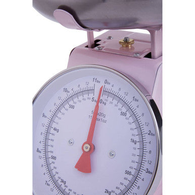 Orsina Olivier Retro Kitchen Scale – 5kg Analogue Weighing Scale, Pink