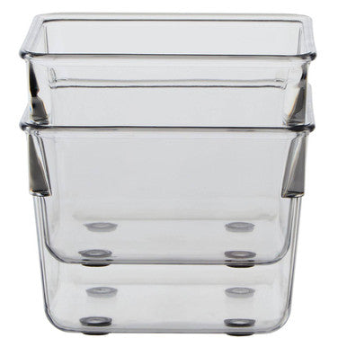 Orsina Clear Plastic Square Kitchen Organisers – Small Set of 2
