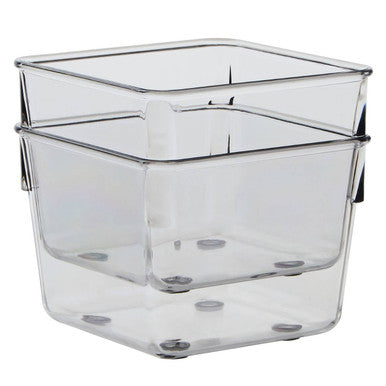 Orsina Clear Plastic Square Kitchen Organisers – Small Set of 2