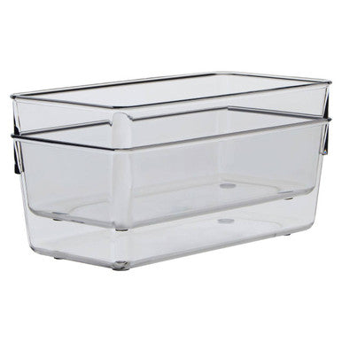 Orsina Clear Plastic Pantry and Fridge Organisers – Large Set of 2