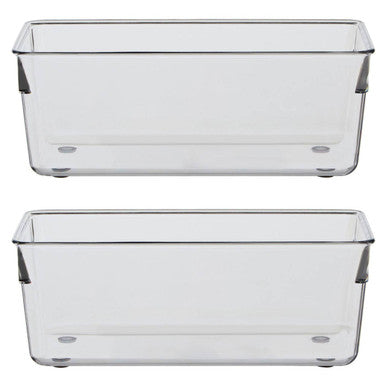 Orsina Clear Plastic Pantry and Fridge Organisers – Large Set of 2