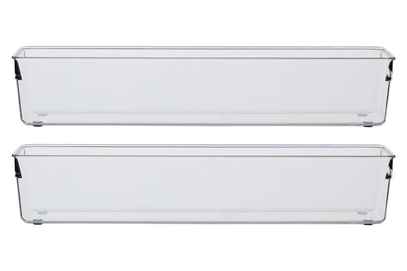 Orsina Clear Kitchen Organisers – Set of 2 Large Plastic Drawer Trays