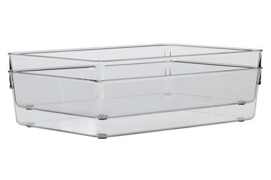 Orsina Clear Plastic Kitchen Organisers – Set of 2 Small Storage Trays