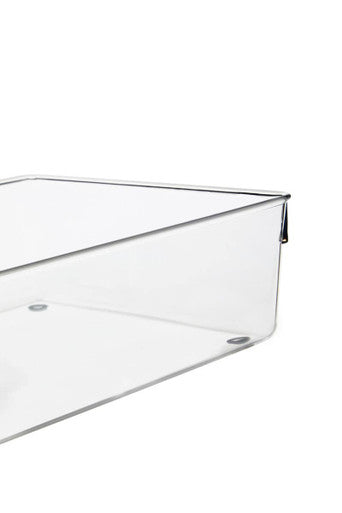 Orsina Clear Plastic Kitchen Organisers – Set of 2 Small Storage Trays