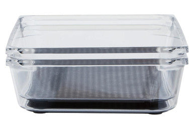 Orsina Clear Kitchen Drawer Organisers with Non-Slip Rubber Base – 2 Pack