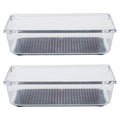 Orsina Clear Kitchen Drawer Organisers with Non-Slip Rubber Base – 2 Pack