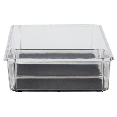 Orsina Grey Kitchen Drawer Organiser – 3-Compartment Acrylic Tray