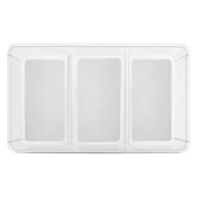 Orsina Grey Kitchen Drawer Organiser – 3-Compartment Acrylic Tray