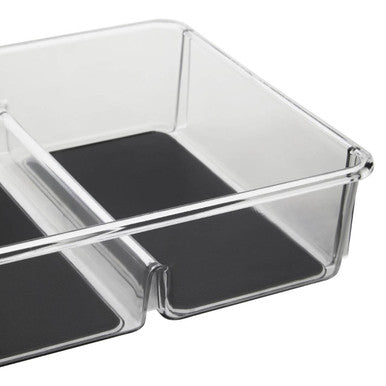 Orsina Grey Kitchen Drawer Organiser – 3-Compartment Acrylic Tray