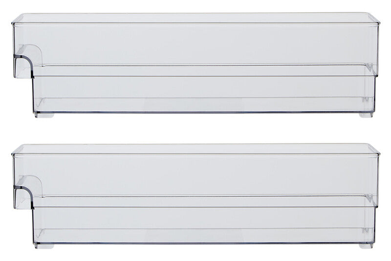 Orsina Stackable Fridge Storage Trays – Clear Plastic Organizers (Set of 2)