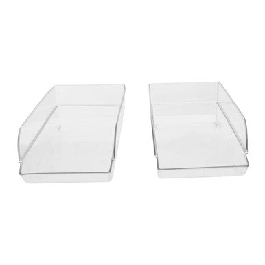 Orsina Stackable Fridge Storage Trays – Clear Plastic Organizers (Set of 2)