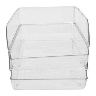 Orsina Stackable Fridge Storage Trays – Clear Plastic Organizers (Set of 2)
