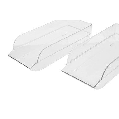 Orsina Stackable Fridge Storage Trays – Clear Plastic Organizers (Set of 2)