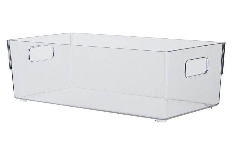 Orsina Large Clear Plastic Fridge Bin | Refrigerator Storage Organizer