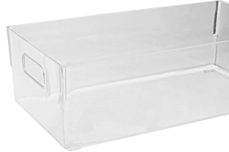 Orsina Large Clear Plastic Fridge Bin | Refrigerator Storage Organizer
